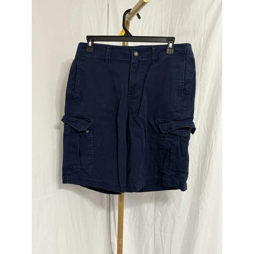 George Mens Blue At The Knee W/ Pockets Tech‎ Cargo Shorts Size 30